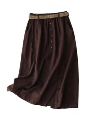 2024 Spring Summer Women's Linen Skirts — Wine
