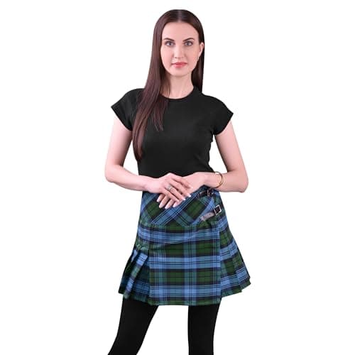 Highland Redstone Women's Plaid Mini Kilt Skirt in Traditional Touch — Ancient Campbell