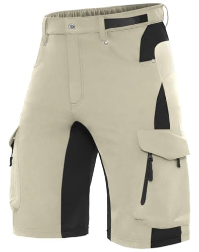 XKTTAC Men's Outdoor Quick Dry Stretchy Shorts with 6 Pockets — Beige