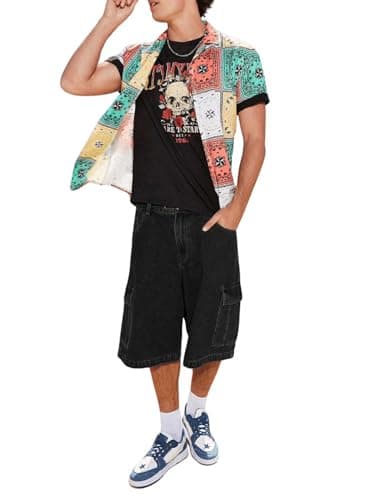 Floerns Men's Baggy Jorts Denim Shorts with Cargo Pockets