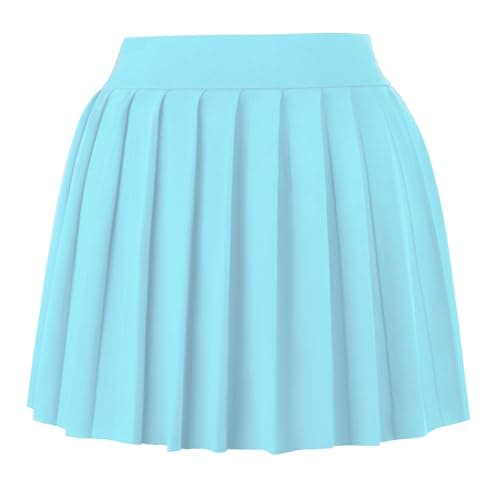 COOUFE Women's Sexy Pleated Mini Skater A-line Skirt — Sky Blue
