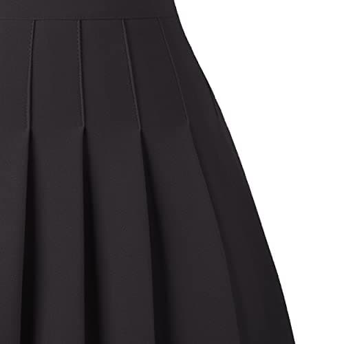 Women's Pleated Mini Skater Skirt - High Waist School Girls Uniform
