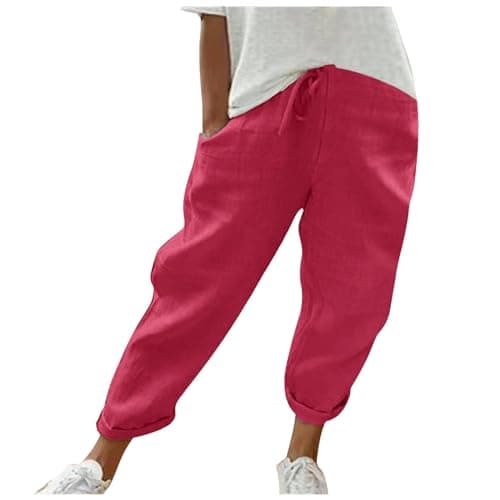 Cotton Linen Bermuda Shorts Elastic Waist Cargo Shorts — 021
