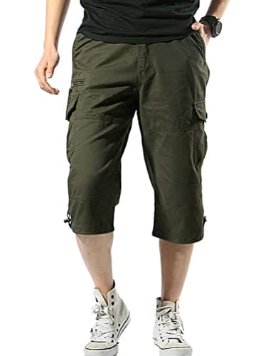Long cargo shorts for men