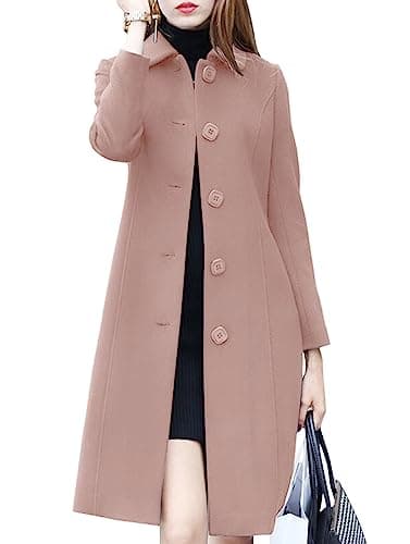 Chouuyaotou Women's Elegant Fall Winter Wool Overcoat