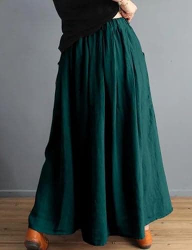 IDEALSANXUN High-Waisted Elastic Color Block Plaid Midi Skirt