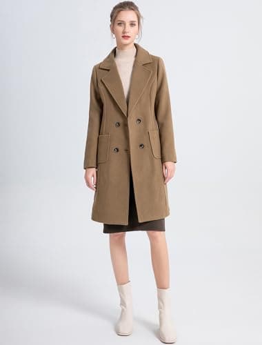 Minibee Women's Winter Warm Wool Peacoat Lapel Jacket