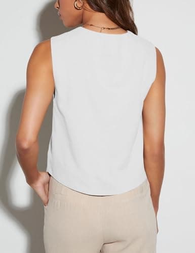 Floral Find Women's Casual Sleeveless V-Neck Business Vest with Pocket