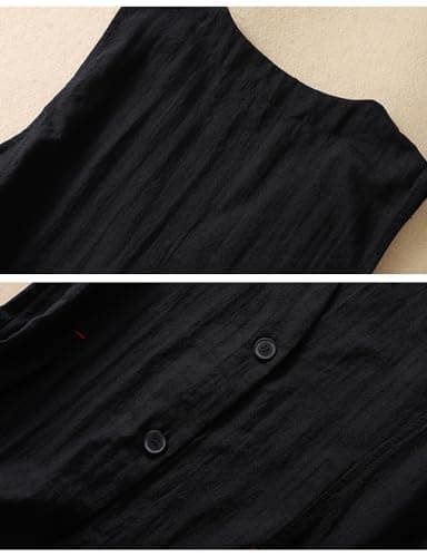 Women's Linen Sleeveless Blazer Jacket for Spring and Summer