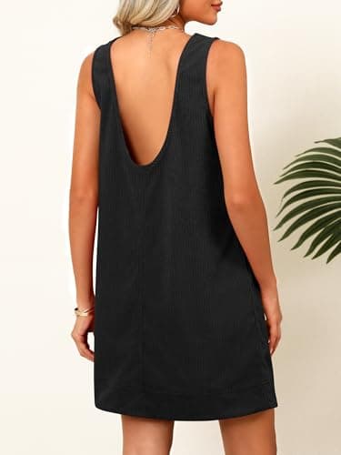 Caracilia Women's 2025 Trendy Corduroy Overall Mini Dress