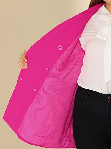 Agnes Orinda Plus Size Notched Lapel Double Breasted Long Coat