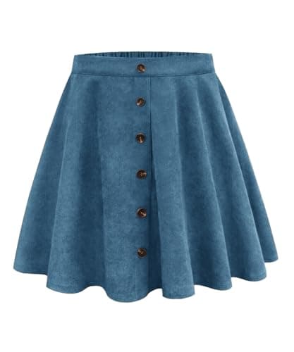 RITERA Plus Size Flared Casual Mini Skater Skirt/Pleated Plaid XL-5XL — 01-peacock
