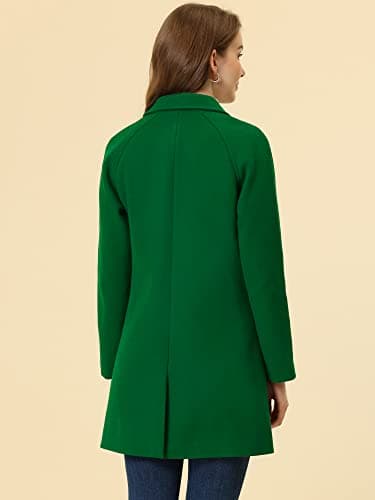 Allegra K Women's Notched Lapel Double Breasted Winter Coats