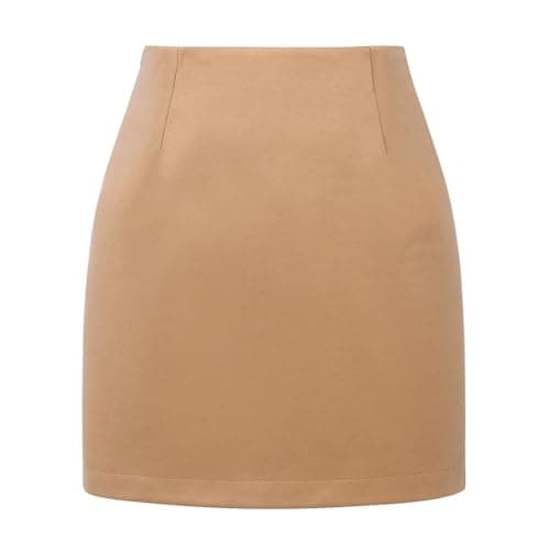 Women's Plaid Wool Mini Skirt for Fall and Winter — Pure Camel