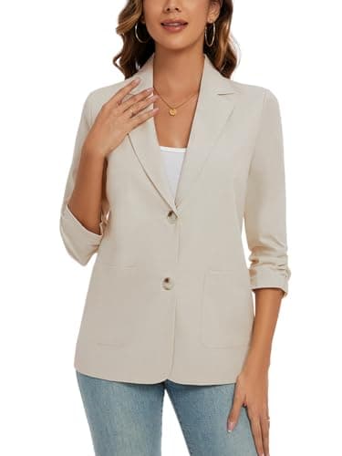 MINTLIMIT Women's Lightweight Cotton Linen Blazer Jackets