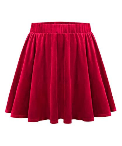 TIYOMI Women's Plus Size Stretchy Swing Corduroy Skater Skirt XL-5XL — #9_ F005_ Xmas _ Red
