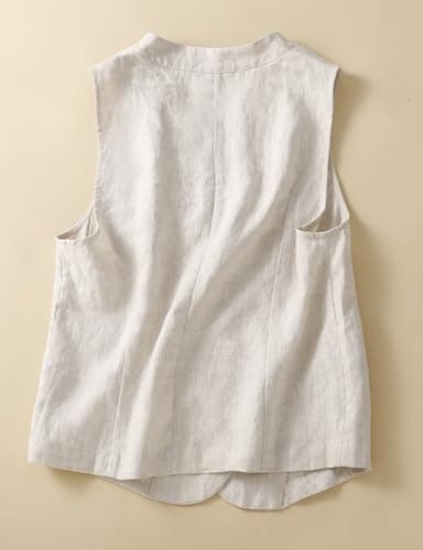 Lightweight Linen Vest for Women: Casual Sleeveless Blazer for Spring/Summer