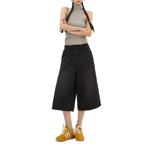 Womens Vintage Baggy Jean Shorts Oversized Boyfriend Streetwear