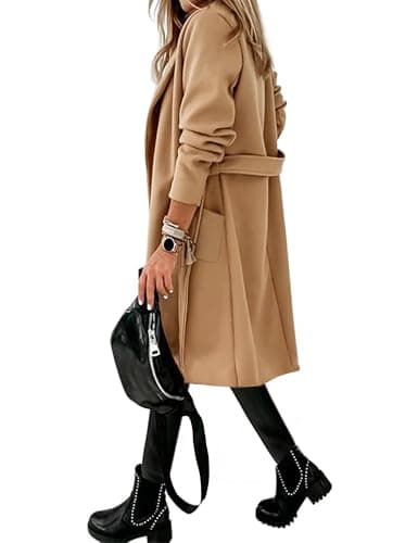 Hooever Women's Mid-Length Double Breasted Wool Blend Peacoat