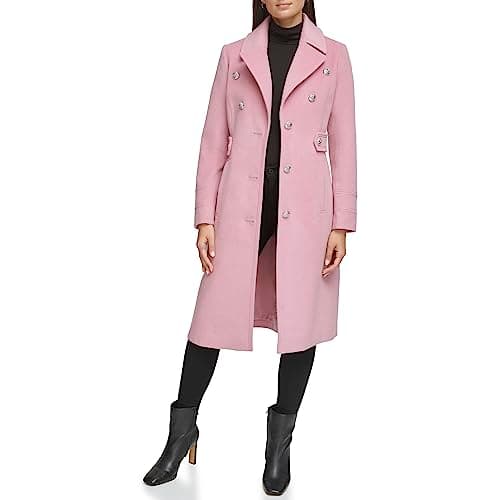 Kenneth Cole Women's Wool Blend Military Overcoat — Military Pink