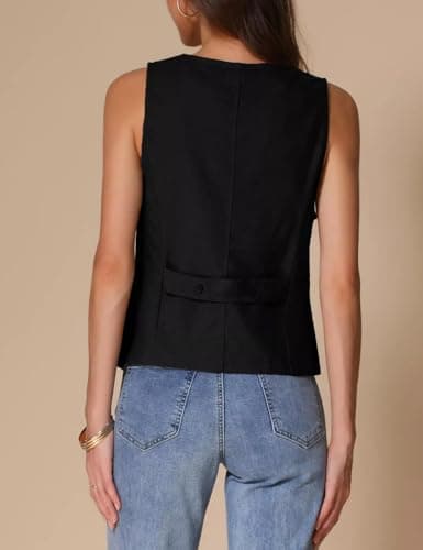 IDEALSANXUN Women's Linen Vest Lightweight Summer Blazer Cardigan Top