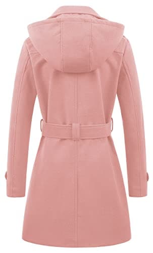 Chrisuno Women's Double Breasted Hooded Pea Coat