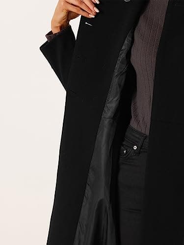 Allegra K Women's Winter Line Trench Coat Lapel Swing Double Breasted