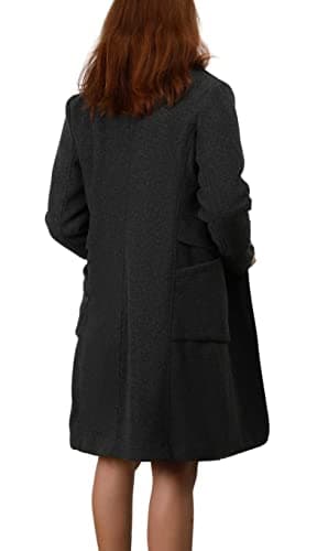 Chou Yakou Women's Mid-Long Double Breasted Wool Blend Pea Coat
