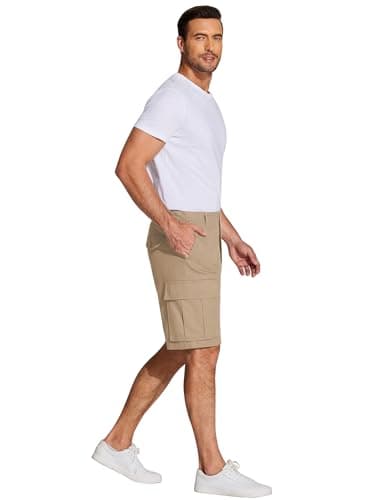 COOFANDY Men's Relaxed Fit Cotton Casual Shorts with Multi Pockets