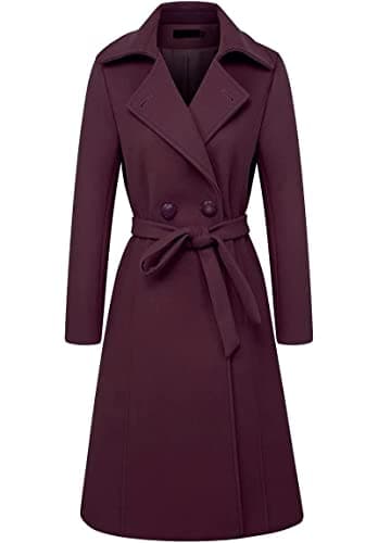 Vintage Double Breasted Long Wool Coats for Women