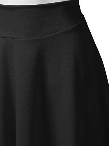 SSOULM Plus Size High Waist Flare Midi Skirt