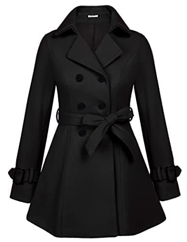 Zeagoo Women's Fashion Faux Fur Thick Wool Trench Coat Winter Warm Jacket S-2XL