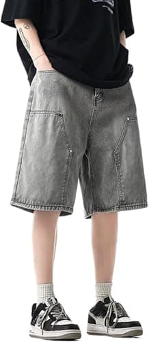 IDEWO Unisex Y2K Baggy Jorts Shorts for SummerVintage Jeans Shorts