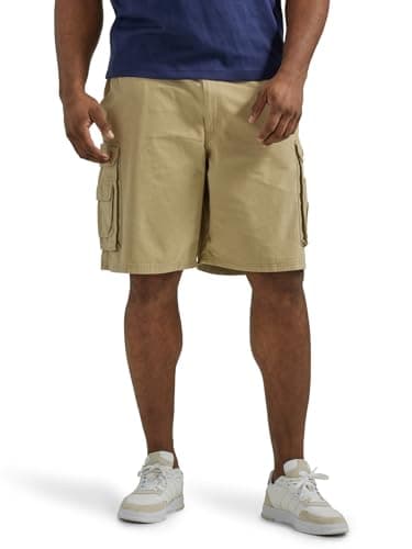 Lee Men's Big & Tall Belted Wyoming Cargo Shorts — Buff