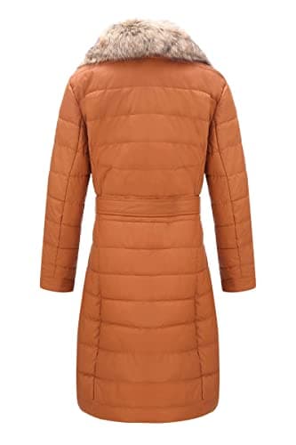 Bellivera Women's Winter Puffer Jacket with Removable Fur Collar
