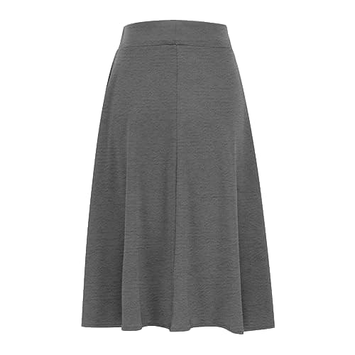 Spring & Summer High Waist Flared Midi Skirts for Women