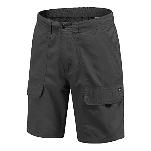 VAYAGER Men's Lightweight Cotton Cargo Shorts with Multiple Pockets — Black