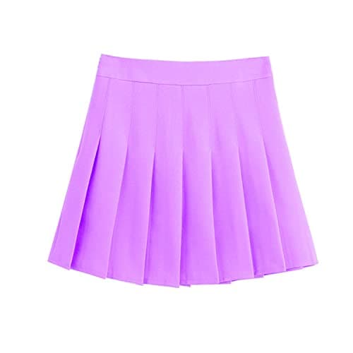 ZHANCHTONG Women's High Waist A-Line Pleated Mini Tennis Skirt — Light Purple