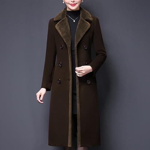 Women's Double-Breasted Wool Winter Coat