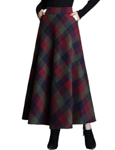 Women's Winter Plaid Skirt — Green