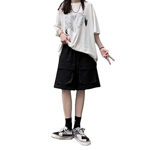 Frog Women's Casual Cargo Shorts with Pockets — Black