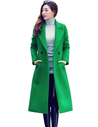 Stylish Long Wool Coats for Women - Fall/Winter Collection — Green