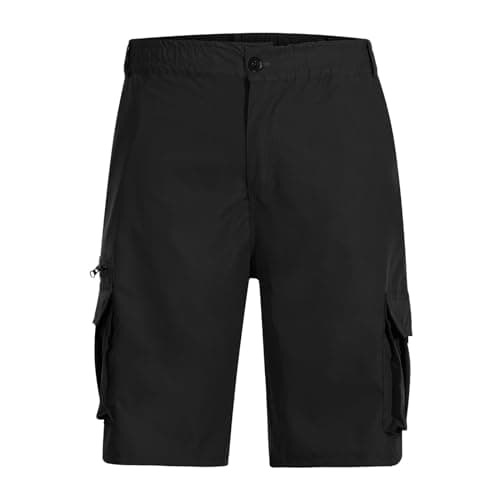 2024 Summer Mens Elastic Waist Cargo Shorts with Pockets