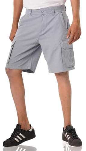 Alamo Men's Regular Fit 100% Cotton Heavy Duty Cargo Shorts — Ice Blue