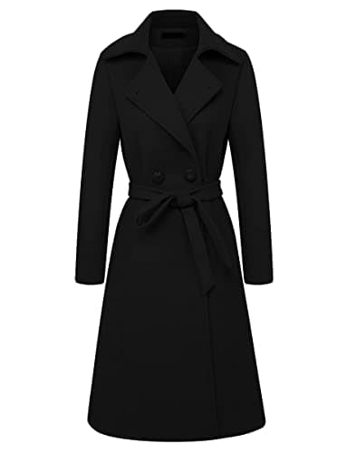 Vintage Double Breasted Long Wool Coats for Women