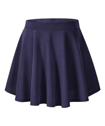 RITERA Plus Size Flared Casual Mini Skater Skirt/Pleated Plaid XL-5XL — A02-255-navy Blue