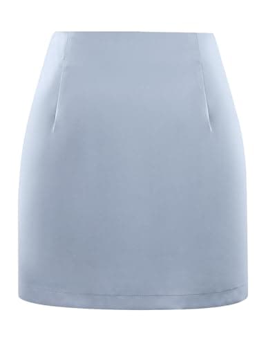 Satin Mini Skirts for Trendy Women — Blue