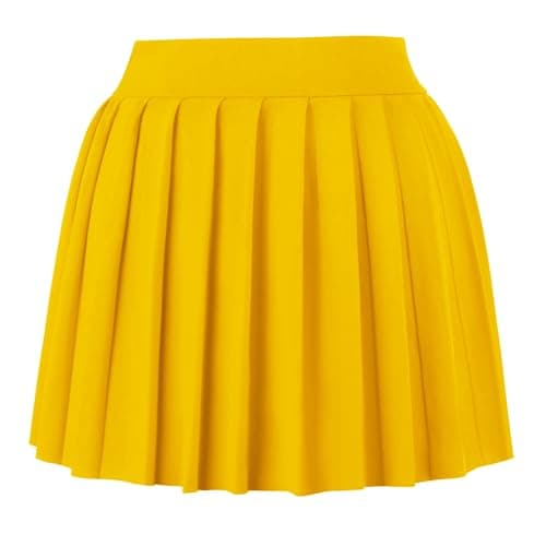 COOUFE Women's Sexy Pleated Mini Skater A-line Skirt — Gold