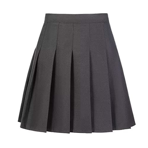Yewsea High-Waisted Pleated Mini Skirt Skort for Women & Girls — Grey