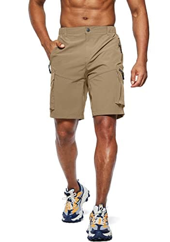 Men's Pudolla Quick-Dry Hiking Cargo Shorts with Multi Pockets for Camping and Travel